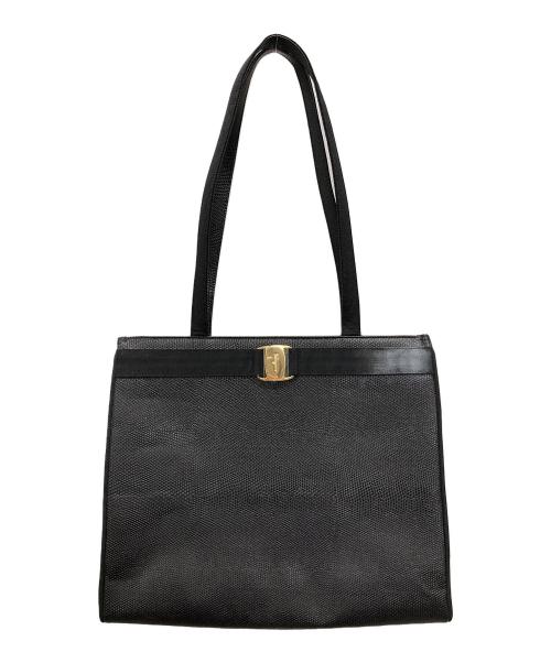 Salvatore Ferragamo（サルヴァトーレ フェラガモ）Salvatore Ferragamo (サルヴァトーレ フェラガモ) トートバッグ ヴァラリボン ショルダーバッグ ブラック サイズ:実寸サイズにてご確認ください。の古着・服飾アイテム
