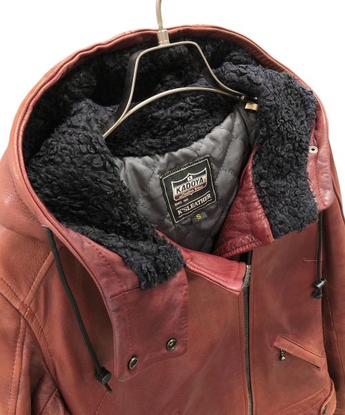 KADOYA（カドヤ）KADOYA (カドヤ) レザージャケット レッド サイズ:Sの古着・服飾アイテム
