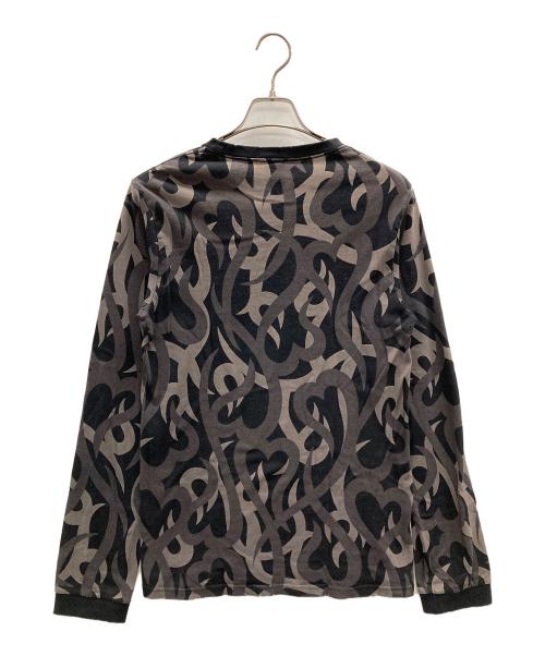 NUMBER (N)INE（ナンバーナイン）NUMBER (N)INE (ナンバーナイン) ロングスリーブカットソー ブラック×グレー サイズ:3の古着・服飾アイテム