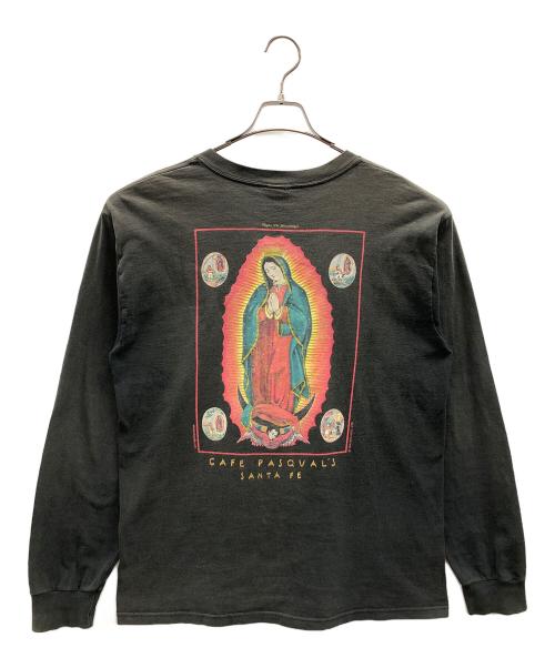 FRUIT OF THE LOOM（フルーツオブザルーム）FRUIT OF THE LOOM (フルーツオブザルーム) 長袖Tシャツ CAFE PASQUAL'S SANTA FE（カフェ パスクアルズ サンタ フェ） ブラック サイズ:Lの古着・服飾アイテム