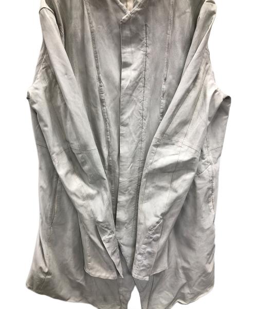 JULIUS（ユリウス）JULIUS (ユリウス) レザーコート ライトグレー サイズ:2の古着・服飾アイテム