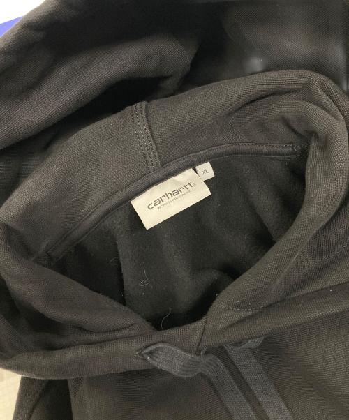 CarHartt（カーハート）CarHartt (カーハート) パーカー HOODED AMERICAN SCRIPT SWEAT（フーデットアメリカンスクリプトスウェット） 刺繍ロゴ ブラック サイズ:XLの古着・服飾アイテム