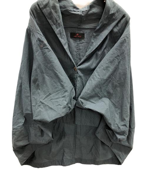 ART MIX 萌（アート ミックス モユル）ART MIX 萌 (アート ミックス モユル) シャツブラウス ネイビー サイズ:M～Lの古着・服飾アイテム