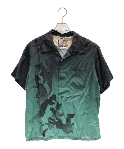 Sun Surf SPECIAL EDITION（サンサーフ・スペシャルエディション）Sun Surf SPECIAL EDITION (サンサーフ・スペシャルエディション) アロハシャツ “木曾街道六十九次之内 下諏訪 八重垣姫” グリーン×ブラック サイズ:Mの古着・服飾アイテム