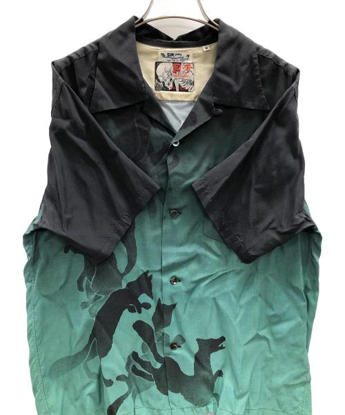 Sun Surf SPECIAL EDITION（サンサーフ・スペシャルエディション）Sun Surf SPECIAL EDITION (サンサーフ・スペシャルエディション) アロハシャツ “木曾街道六十九次之内 下諏訪 八重垣姫” グリーン×ブラック サイズ:Mの古着・服飾アイテム