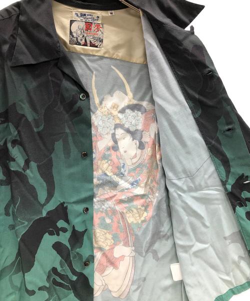Sun Surf SPECIAL EDITION（サンサーフ・スペシャルエディション）Sun Surf SPECIAL EDITION (サンサーフ・スペシャルエディション) アロハシャツ “木曾街道六十九次之内 下諏訪 八重垣姫” グリーン×ブラック サイズ:Mの古着・服飾アイテム
