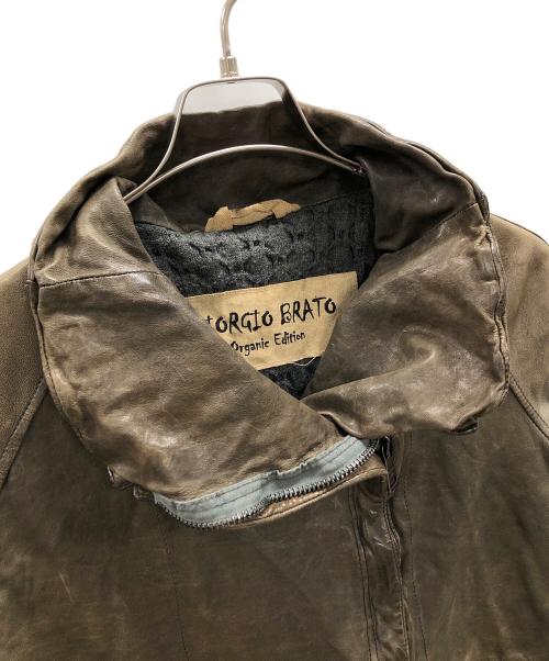 GIORGIO BRATO（ジョルジョブラッド）GIORGIO BRATO (ジョルジョブラッド) レザージャケット グレー サイズ:40の古着・服飾アイテム