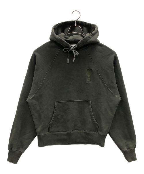 AMI Alexandre Mattiussi（アミアレクサンドルマテュッシ）AMI Alexandre Mattiussi (アミアレクサンドルマテュッシ) ハート刺繍プルオーバーパーカー グリーン サイズ:Mの古着・服飾アイテム