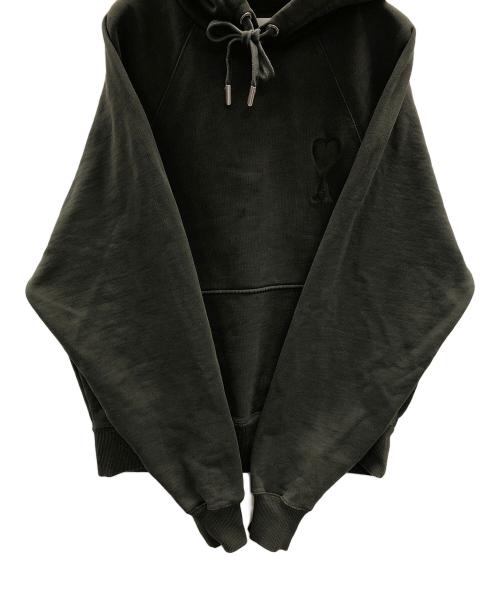 AMI Alexandre Mattiussi（アミアレクサンドルマテュッシ）AMI Alexandre Mattiussi (アミアレクサンドルマテュッシ) ハート刺繍プルオーバーパーカー グリーン サイズ:Mの古着・服飾アイテム