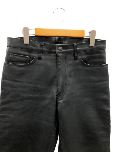 BLUE WORK（ブルーワーク）BLUE WORK (ブルーワーク) レザーパンツ ブラック サイズ:50の古着・服飾アイテム