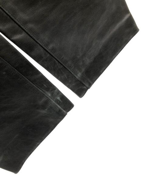 BLUE WORK（ブルーワーク）BLUE WORK (ブルーワーク) レザーパンツ ブラック サイズ:50の古着・服飾アイテム