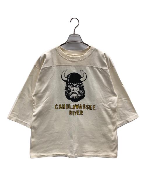 TENDERLOIN（テンダーロイン）TENDERLOIN (テンダーロイン) 7分袖カットソー NFL（エヌ エフ エル）フットボールTシャツ ホワイト サイズ:MEDIUMの古着・服飾アイテム