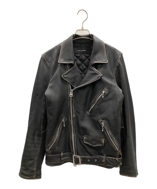 nano・universe（ナノ・ユニバース）nano・universe (ナノ・ユニバース) レザーダブルライダースジャケット ブラック サイズ:Mの古着・服飾アイテム