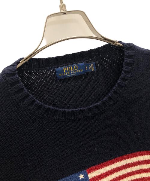 POLO RALPH LAUREN（ポロ・ラルフローレン）POLO RALPH LAUREN (ポロ・ラルフローレン) アメリカンフラッグニット ネイビー サイズ:Sの古着・服飾アイテム