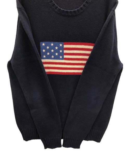 POLO RALPH LAUREN（ポロ・ラルフローレン）POLO RALPH LAUREN (ポロ・ラルフローレン) アメリカンフラッグニット ネイビー サイズ:Sの古着・服飾アイテム