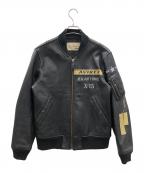 AVIREXアヴィレックス）の古着「レザージャケット レザーMA-1（エムエー-ワン）」｜ブラック