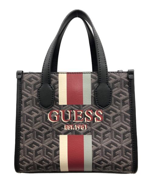 GUESS（ゲス）GUESS (ゲス) 2WAYバッグ ハンドバッグ ショルダーバッグ SILVANA Mini Tote（シルバナ ミニ トート） レッド×グレー サイズ:実寸サイズにてご確認ください。の古着・服飾アイテム