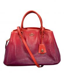 COACH（コーチ）の古着「2WAYバッグ ハンドバッグ ショルダーバッグ」｜レッド×パープル