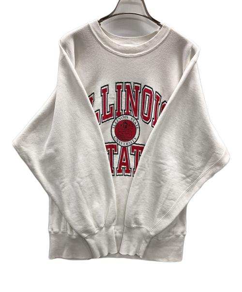 Champion（チャンピオン）Champion (チャンピオン) リバースウィーブスウェット ILLINOIS STATE（イリノイ ステイト） ホワイト サイズ:LARGEの古着・服飾アイテム