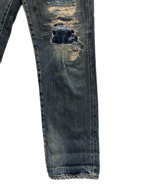 Hysteric Glamour（ヒステリックグラマー）Hysteric Glamour (ヒステリックグラマー) AR加工 ダメージ リペア デニムパンツ インディゴ サイズ:XSの古着・服飾アイテム