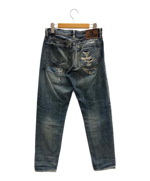 Hysteric Glamour（ヒステリックグラマー）Hysteric Glamour (ヒステリックグラマー) AR加工 ダメージ リペア デニムパンツ インディゴ サイズ:XSの古着・服飾アイテム