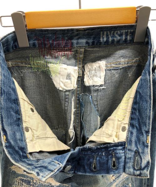 Hysteric Glamour（ヒステリックグラマー）Hysteric Glamour (ヒステリックグラマー) AR加工 ダメージ リペア デニムパンツ インディゴ サイズ:XSの古着・服飾アイテム