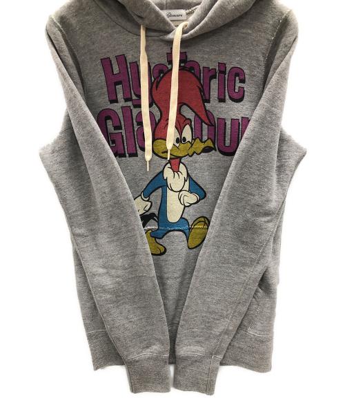 Hysteric Glamour（ヒステリックグラマー）Hysteric Glamour (ヒステリックグラマー) プルオーバーパーカー ウッドペッカー ロゴプリント グレー サイズ:FREEの古着・服飾アイテム