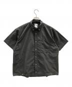 garage green worksガレージグリーンワークス）の古着「半袖シャツ ハーフスリーブタイプライターシャツ」｜チャコールグレー