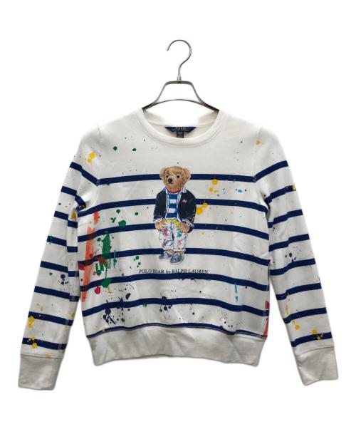 POLO RALPH LAUREN（ポロ・ラルフローレン）POLO RALPH LAUREN (ポロ・ラルフローレン) スウェット ホワイト×ネイビー サイズ:XL/TG(16)の古着・服飾アイテム