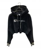 Champion REVERSE WEAVEチャンピオン リバース ウィーブ）の古着「パーカー CORDUROY CROPPED HOODIE（コーデュロイ クロップド フーディ）」｜ブラック