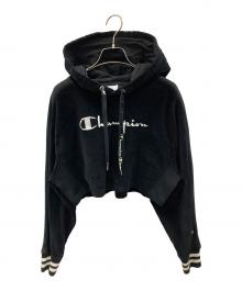 Champion REVERSE WEAVE（チャンピオン リバース ウィーブ）の古着「パーカー CORDUROY CROPPED HOODIE（コーデュロイ クロップド フーディ）」｜ブラック