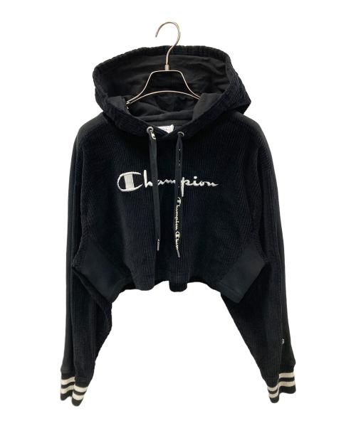 Champion REVERSE WEAVE（チャンピオン リバース ウィーブ）Champion REVERSE WEAVE (チャンピオン リバース ウィーブ) パーカー CORDUROY CROPPED HOODIE（コーデュロイ クロップド フーディ） ブラック サイズ:JPN Sの古着・服飾アイテム