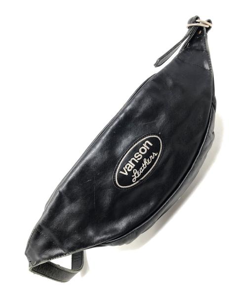 VANSON（バンソン）VANSON (バンソン) BACKDROP (バックドロップ) レザーウエストバッグ ブラック サイズ:実寸サイズにてご確認ください。の古着・服飾アイテム