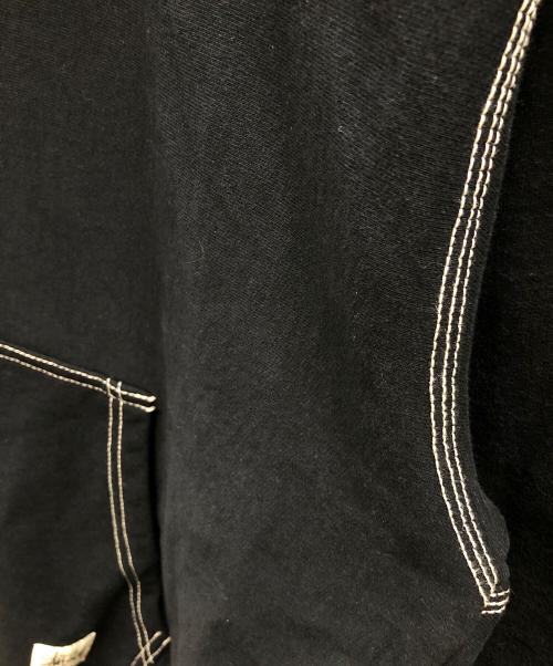 stussy（ステューシー）stussy (ステューシー) パーカー Contrast Stitch Label Pullover Hoodie（コントラスト ステッチ ラベル プルオーバー フーディ） ブラック サイズ:Lの古着・服飾アイテム