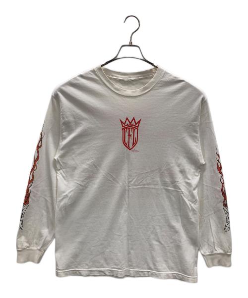 WEST COAST CHOPPERS（ウエストコーストチョッパーズ）WEST COAST CHOPPERS (ウエストコーストチョッパーズ) 長袖Tシャツ FIRE PATTERN LONG SLEEVE（ファイア パターン ロング スリーブ） ホワイト サイズ:実寸サイズにてご確認ください。の古着・服飾アイテム
