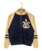 AVIREX Sportアヴィレックス スポーツ）の古着「カウチンニットカーディガン」｜ネイビー×アイボリー