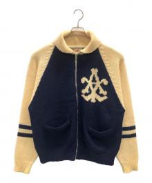 AVIREX Sport（アヴィレックス スポーツ）の古着「カウチンニットカーディガン」｜ネイビー×アイボリー