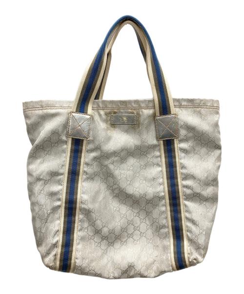 GUCCI（グッチ）GUCCI (グッチ) GGキャンバストートバッグ ライトグレー サイズ:実寸サイズにてご確認ください。の古着・服飾アイテム