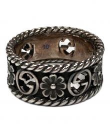 GUCCI（グッチ）の古着「リング インターロッキングG フラワー」｜シルバー