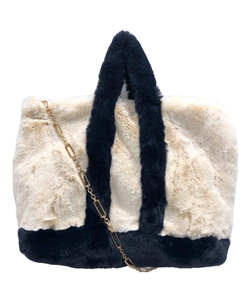 GOOD GRIEF!（グッドグリーフ）GOOD GRIEF! (グッドグリーフ) 2WAYバッグ トートバッグ ショルダーバッグ FAUX FUR TOTE BAG（フェイク ファー トート バッグ） ブラック×アイボリー サイズ:実寸サイズにてご確認ください。の古着・服飾アイテム