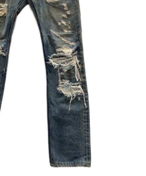 MINEDENIM（マインデニム）MINEDENIM (マインデニム) クラッシュデニムパンツ インディゴ サイズ:7の古着・服飾アイテム