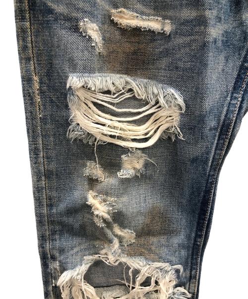 MINEDENIM（マインデニム）MINEDENIM (マインデニム) クラッシュデニムパンツ インディゴ サイズ:7の古着・服飾アイテム