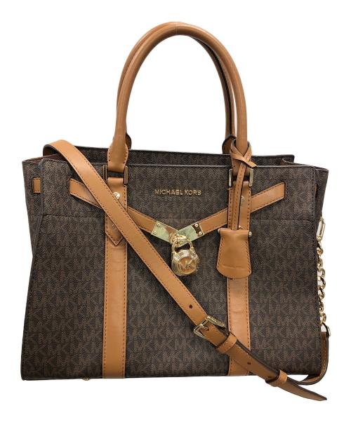 MICHAEL KORS（マイケル・コース）MICHAEL KORS (マイケルコース) 2WAYバッグ ハンドバッグ ショルダーバッグ ヌーボー ハミルトン ダークブラウン サイズ:実寸サイズにてご確認ください。の古着・服飾アイテム
