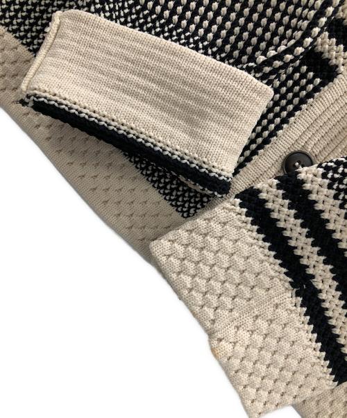 SIMPLICITE（シンプリシテ）SIMPLICITE (シンプリシテ) カーディガン ベージュ×ブラック サイズ:実寸サイズにてご確認ください。の古着・服飾アイテム