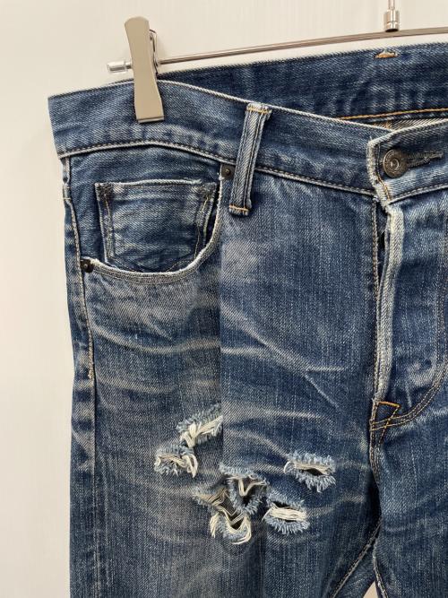 KURO（クロ）KURO (クロ) ダメージデニムパンツ インディゴ サイズ:実寸サイズにてご確認下さい。の古着・服飾アイテム