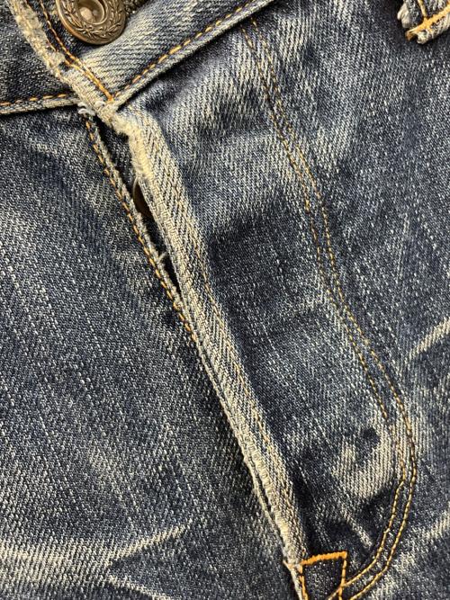 KURO（クロ）KURO (クロ) ダメージデニムパンツ インディゴ サイズ:実寸サイズにてご確認下さい。の古着・服飾アイテム