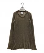 JULIUSユリウス）の古着「モヘアニット」｜カーキ