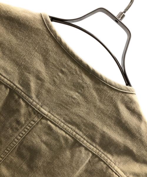 DANTON（ダントン）DANTON (ダントン) ノーカラージャケット COTTON TWILL COLLARLESS BLOUSON（コットン トゥイル コラレス ブルゾン） ベージュ サイズ:38の古着・服飾アイテム