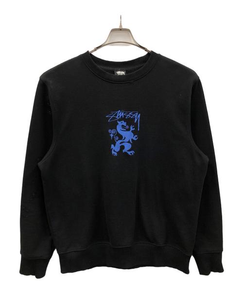 stussy（ステューシー）stussy (ステューシー) スウェット Regal Applique Crew（リーガル アプリケ クルー） ブラック サイズ:Mの古着・服飾アイテム