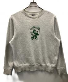 stussy（ステューシー）の古着「スウェット Regal Applique Crew（リーガル アプリケ クルー）」｜ライトグレー